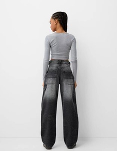 Prix de gros : Jeans en coton pour femmes, style Boyfriend à jambe large et coupe droite taille mi-haute, en denim, pour femmes, faible MOQ - Product Image 2