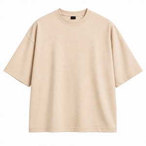 Camiseta Oversize de Algodón 100% para Hombre, Transpirable, Lisa, de Manga Corta, Cuello Redondo, Estilo Casual Urbano, Tejido de 300 Gramos, Color Sólido - Product Image 3