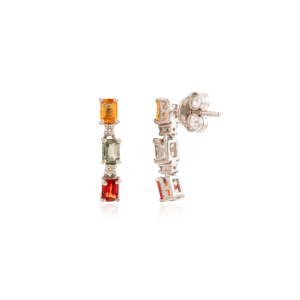 Pendientes colgantes de plata de ley 925 con múltiples zafiros 100% auténticos, diseño elegante y maravilloso, para niñas y mujeres - Product Image 5