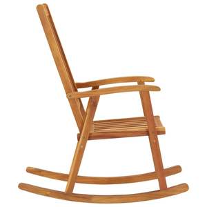 Fauteuil à bascule en bois d'acacia massif, chaise en bois naturel standard - Product Image 4