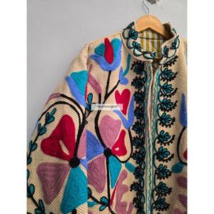 Chaqueta Suzani de algodón para mujer, bordado uzbeco, chaqueta corta unisex, chaqueta informal hecha a mano para mujer, chaqueta estilo boho chic - Product Image 2
