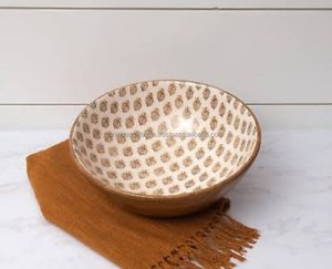 2025 Latest Design Eco-Friendly <b>Wooden</b> Salad <b>Bowl</b> Best Price for Serving Food Salad Mixing <b>Fruit</b> and Soup with Sticker - Product Image 1