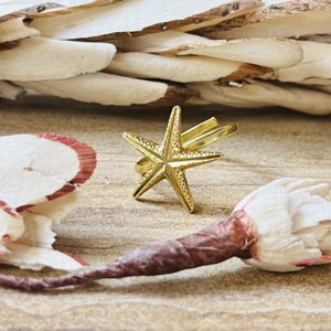 Unique Design Starfish <b>Ring</b> Boho Brass <b>Rings</b> For Women 18k Gold Plated Ocean <b>Statement</b> Dainty Handmade Jewelry Wholesale/OEM/ODM - Product Image 3