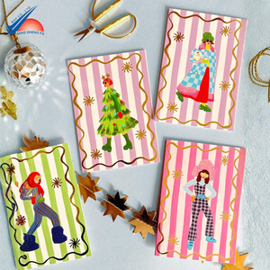 Ensemble de cartes de Noël vibrantes conçu pour les cadeaux de famille, d'amis et d'entreprise - Product Image 1
