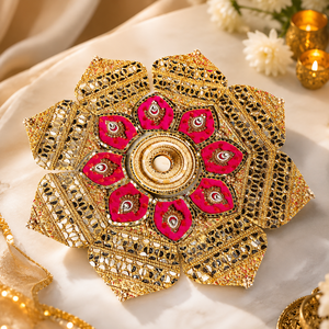 Rangoli artisanal en miroir pour la décoration de mariage et de festival, décoration de sol traditionnelle pour l'entrée de la maison - Product Image 2