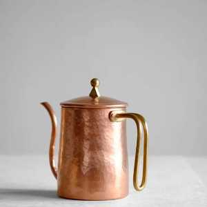 Hammered Copper Pitcher with Brass Handle and Lid Honeycomb Pattern Rustic Handcrafted Drinkware Traditional - Product Image 4