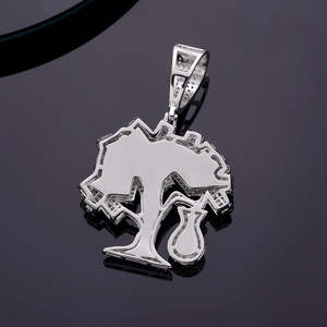 จี้กระเป๋าเงินแบบสั่งทำ CONCEPTION เงินแท้ 925 ประดับเพชรโมอิสซาไนต์  เครื่องประดับฮิปฮอปชุบทอง 14k สไตล์แร็ปเปอร์ สร้อยคอผู้ชาย - Product Image 6