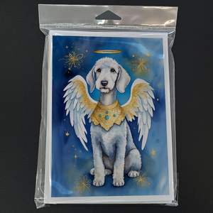 Whimsical A7 Size <b>5x7</b> Bedlington Terrier Angel Blank Note Cards Pack of 8 with <b>Envelopes</b> Greeting Cards - Product Image 3