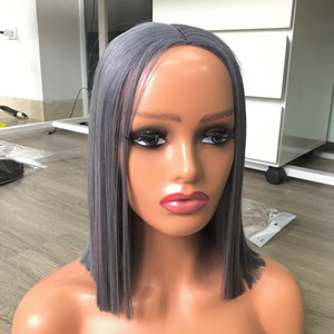 Wholesale 100% High Quality Vietnamese Virgin Hair Extensions Bone Straight Raw Hair <b>Wig</b> Frontal in <b>Grey</b> Color - Product Image 5