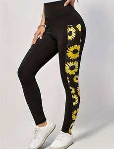 Leggings de Mujer de Cintura Alta, Largos, Sólidos, Transpirables, Elásticos, Tejidos, Ecológicos, para Todas las Temporadas, Estilo Casual - Product Image 3