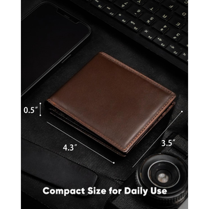 Men's Fashion <b>Business</b> Bifold <b>Wallet</b> Retro Short Handmade Multi <b>Card</b> Holder Genuine Leather Cotton Crocodile Open 4 Inch High - Product Image 2