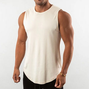 Débardeur de fitness 100% coton, prix bas, design exclusif, personnalisable, coupe ajustée, sans manches, pour homme - Product Image 2