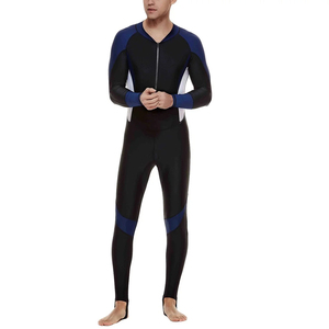 Traje de Neopreno Completo de 3mm para Hombre, Manga Larga, Cierre en el Pecho, Color Negro y Azul, Impermeable, para Buceo, Surf y Natación - Product Image 1