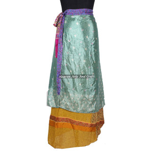 Nouvelle Robe Hippie Vintage en Soie Magique, Longue de 38 Pouces, Style Halter Tube, Réversible, avec Jupe Enveloppante - Product Image 3