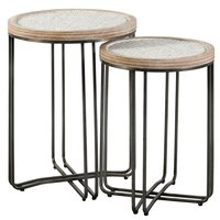Juego de Mesas Nido Extensibles de Acero Inoxidable Decorativas Modernas de Alta Gama con Superficie Texturizada con Recubrimiento en Polvo para Sala de Estar de Lujo