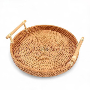 Plateaux à burgers en rotin style rustique, prix de gros, plateau de service pour la maison et la décoration des restaurants - Product Image 5
