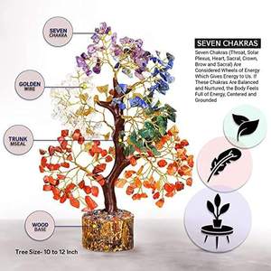 Árbol de Cristal de los Siete Chakras Hecho a Mano, Árbol del Dinero de Piedras Preciosas Naturales, Feng Shui, Bonsái Curativo, Reiki, Meditación, Decoración para el Hogar, Aameena - Product Image 1