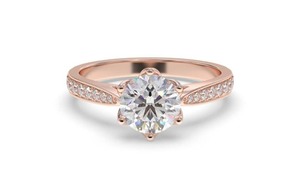 Anillo Clásico con Diamantes Redondos de 0.50 Ct, Diamantes Cultivados en Laboratorio, en Oro Amarillo, Blanco, Rosa y Platino de 18K - Product Image 2