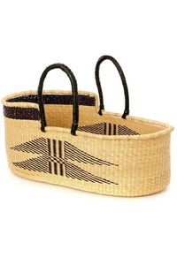 Panier à langer géométrique en fibre naturelle et jonc de mer, avec panier à langer pour enfant en rotin et poignées noires pour unités de table - Product Image 4