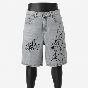 Pantalones Cortos de Mezclilla Holgados para Hombre, Estilo Vintage, Lavados, Largos hasta la Rodilla, Estilo Urbano - Product Image 1