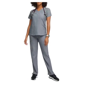 Uniformes médicos multifuncionales Conjuntos Uniforme de enfermera Pantalones Cintura acanalada recta Jogger Pierna Lona Poliéster Hospitales - Product Image 1