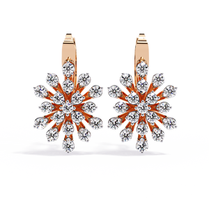 Pendientes de Diamantes Cultivados en Laboratorio con Corte Redondo, Oro de 14K, Certificados por IGI, para Regalo, Fiesta y Aniversario - Product Image 4