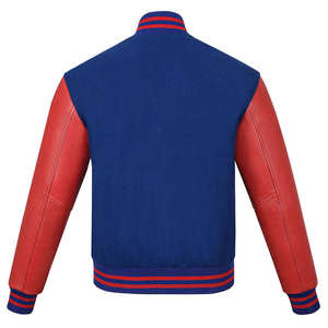 Chaqueta Letterman 100% Lana con Mangas de Cuero, MOQ Bajo, Bordado Vintage, Chaqueta Varsity de Béisbol para Hombre y Mujer - Product Image 6