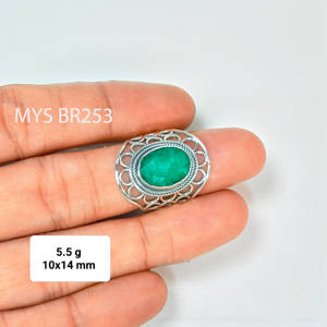 Anillos de Plata de Ley 925 con Esmeralda, Anillos de Diseño Increíble, Joyería a Precio de Mayoreo - Product Image 1