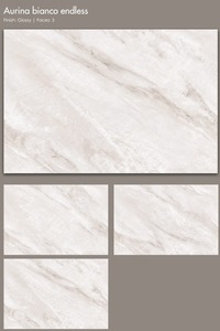 Carrelage en porcelaine effet marbre blanc brillant pour projet hôtelier de luxe, 1200 x 1800 mm, pour sol et mur. - Product Image 3
