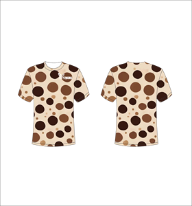 T-shirt à manches courtes pour homme FEROUSIOUS, à pois, respirant, coupe classique, col rond, vêtement décontracté, imprimé numérique, tricoté en polyester - Product Image 1