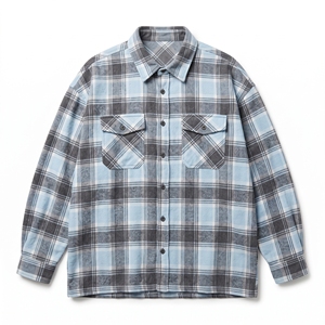 Camisa de Franela a Cuadros de Manga Larga para Hombre, Cuello Camisero, Botones, Estilo Casual, Transpirable, Precio al por Mayor - Product Image 5