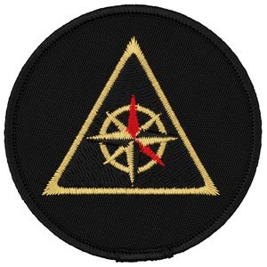 Parche Bordado Azul Marino de Regalia Masónica, Insignia de Corona Plateada y Triángulo, Símbolo de Masonería Termoadhesivo para Vestimenta de Logia - Product Image 3