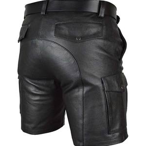 Pantalones Cortos de Cuero Genuino Premium para Hombre, Estilo Casual, Ropa Urbana, Fabricante OEM - Product Image 4