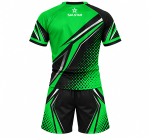 Conjunto de Uniforme Deportivo Sublimado para Hombre, Cuello en V, Manga Corta, Transpirable, Uniforme de Rugby Verde y Negro, Personalizado con Logotipo de Marca y Patrocinador del Equipo - Product Image 2