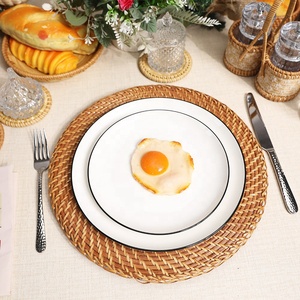 Fourniture directe d'assiettes de chargeur en osier écologiques ensembles de vaisselle Sousplat pour les fêtes de cuisine 100 pièces quantité minimale de commande fabriquées au Vietnam - Product Image 4