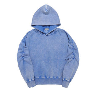 เสื้อฮู้ดผู้ชายแบบทอเนื้อหนา สไตล์วินเทจ ล้างสีแบบแอซิดวอช สำหรับฤดูหนาว สตรีทแวร์ รับสกรีนโลโก้ - Product Image 6