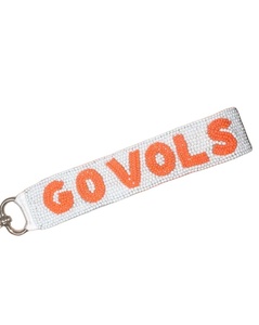New Football Basketball Baseball Fans Events Custom Beaded Game Day Keychain Wristlet Handmade GO VOLS Fan Adjustable Keychains - Product Image 1