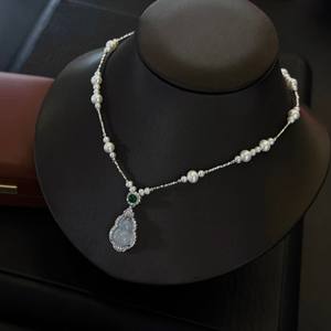 Collier en pierre d'agate fait à la main pour femmes, version coréenne, simple, coloré, nouveau, couleurs mélangées, grand sac, pendentif fin - Product Image 2