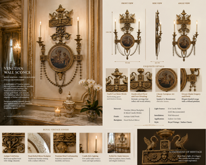 Luxury European Venetian Baroque <b>Wall</b> <b>Sconce</b> Premium Decorative <b>Wall</b> <b>Light</b> with Elaborate Ornamental Mirrorwork, Elegant Brass - Product Image 2