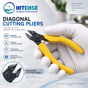 Alicates de Corte Diagonal Profesionales, Cortador de Alambre de Precisión con Mangos Ergonómicos Amarillos para Joyería - Product Image 4