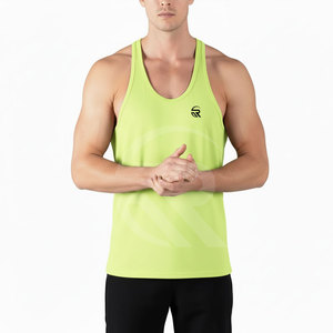 Low Price <b>Men</b> Knitted Casual <b>Stringer</b> <b>Vest</b> Gym Fitness Summer Wear High Quality Breathable Eco-Friendly Polyester Cotton - Product Image 2