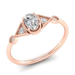 Anillo de Compromiso de Plata de Ley 925 REYES en Oferta, Corte Ovalado de 0.56 Quilates, Moissanita, Joyería Personalizada para Mujer - Product Image 2