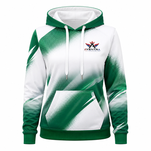 Sudadera con Capucha Personalizada para Mujer, Sublimada, Material de Poliéster Transpirable, Impresión Completa, Construcción Ligera, Capucha Ajustable, Ribete Acanalado - Product Image 1