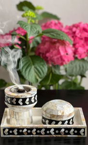 FAIZA CRAFT Mother Pearl Inlay Sandalwood Base Eco-Friendly Incense Burner Indian Design for Ramadan Eid Mubarak Gift Aromatic - Product Image 6