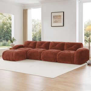 Divano Componibile per Soggiorno in Velluto Morbido, Design a L con Spugna ad Alta Densità 32D, Antiscivolo ed Ergonomico - Product Image 3