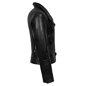 Chaqueta de Motociclista de Cuero Genuino de Cordero para Mujer, Corte Ajustado, Cierre Asimétrico, Fabricación Personalizada OEM ODM - Product Image 2