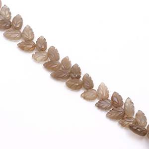 Perles en forme de feuille de pierre de lune grise AAA, pierres précieuses naturelles sculptées à la main pour la fabrication de bijoux, 10-11 mm, brin de 8 pouces, vente en gros - Product Image 4