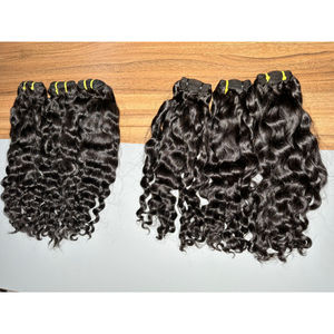 100% Raw Curly Virgin Unprocessed <b>Cheap</b> Single Donor Double Drawn Weft Remy Hair <b>Extensions</b> Direct From Indian Factory Price - Product Image 2