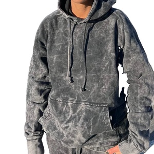 Street Wear Clothing Manufacturer Vintage <b>Black</b> <b>Hoodie</b> Sweatshirt Custom Logo Vintage Acid Stone Wash Acid Wash <b>Hoodie</b> <b>Oversize</b> - Product Image 3