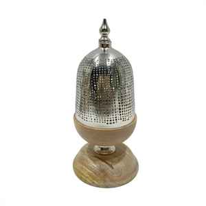 Elegante Quemador de Incienso Bakhoor Hecho a Mano de Madera y Metal para el Hogar, Oficina, Ramadán, Eid, Regalos Festivos, Elegante Mabkhara de Estilo Medio Oriente - Product Image 5